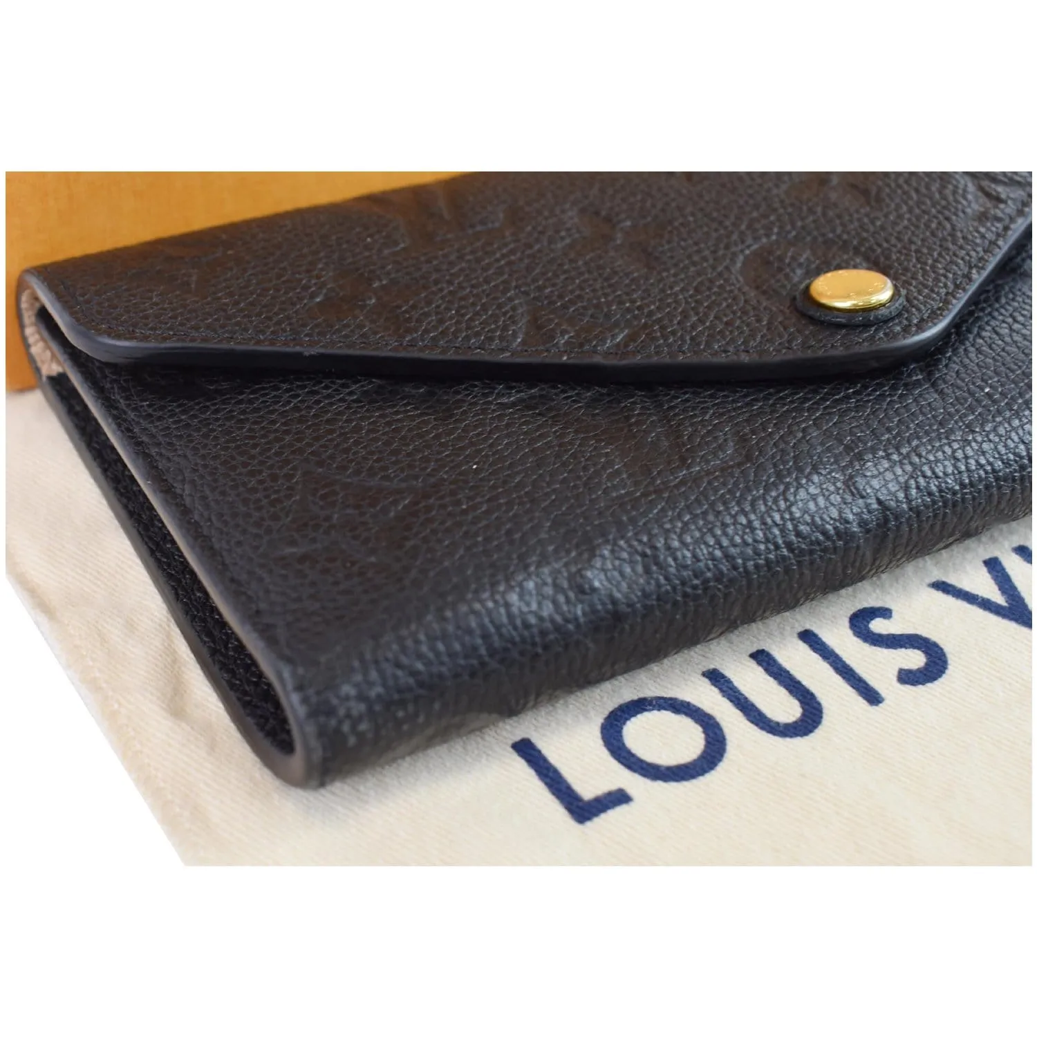 LOUIS VUITTON Josephine Empreinte Leather Wallet Black