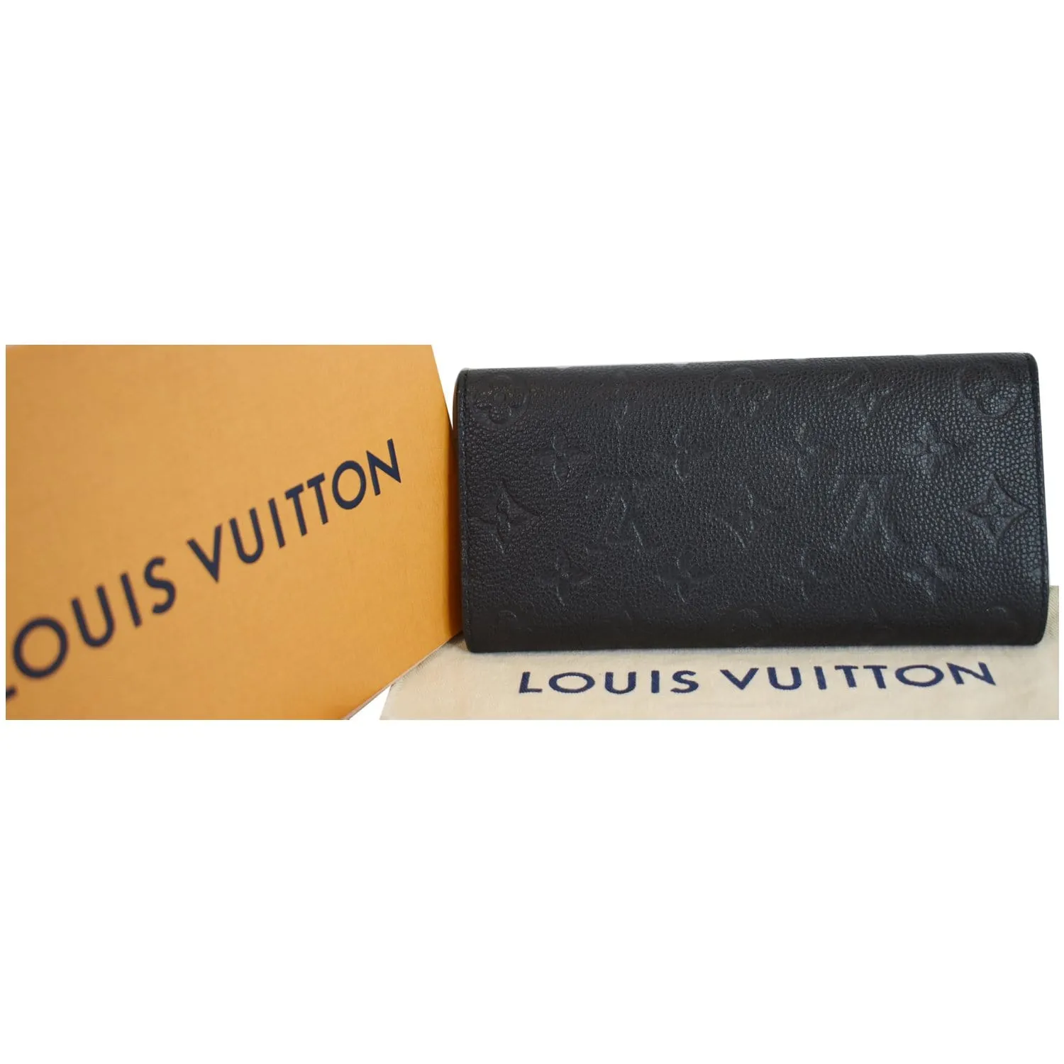 LOUIS VUITTON Josephine Empreinte Leather Wallet Black