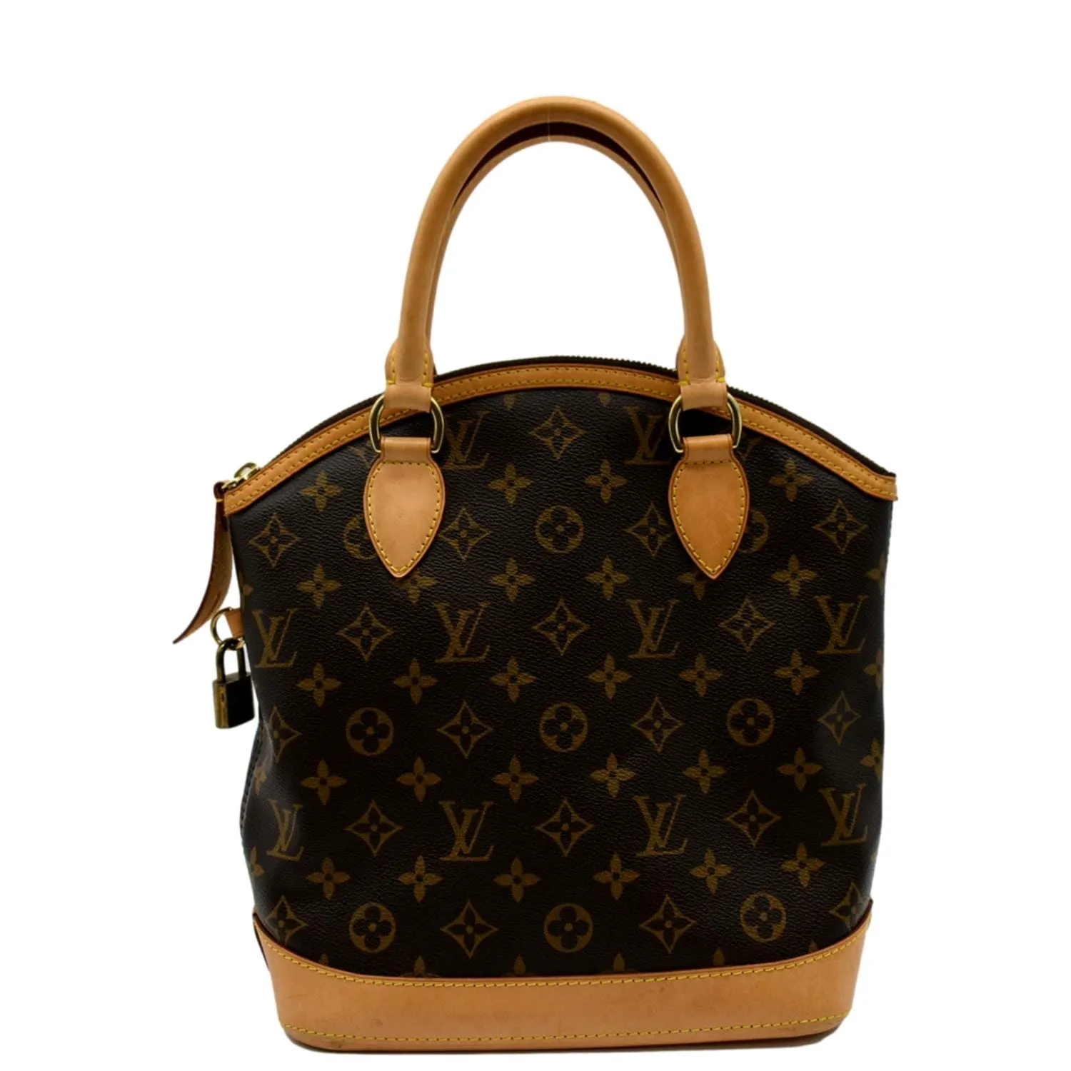 LOUIS VUITTON Lockit Vertical PM Monogram Canvas Tote Bag Brown