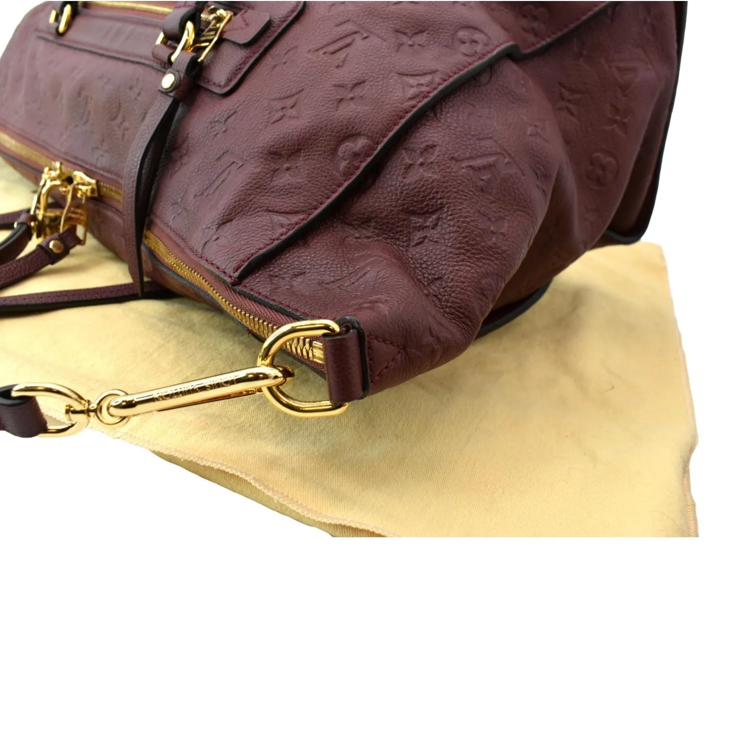 LOUIS VUITTON Lumineuse GM Monogram Empreinte Shoulder Bag Red