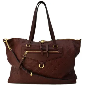 LOUIS VUITTON Lumineuse GM Monogram Empreinte Shoulder Bag Red
