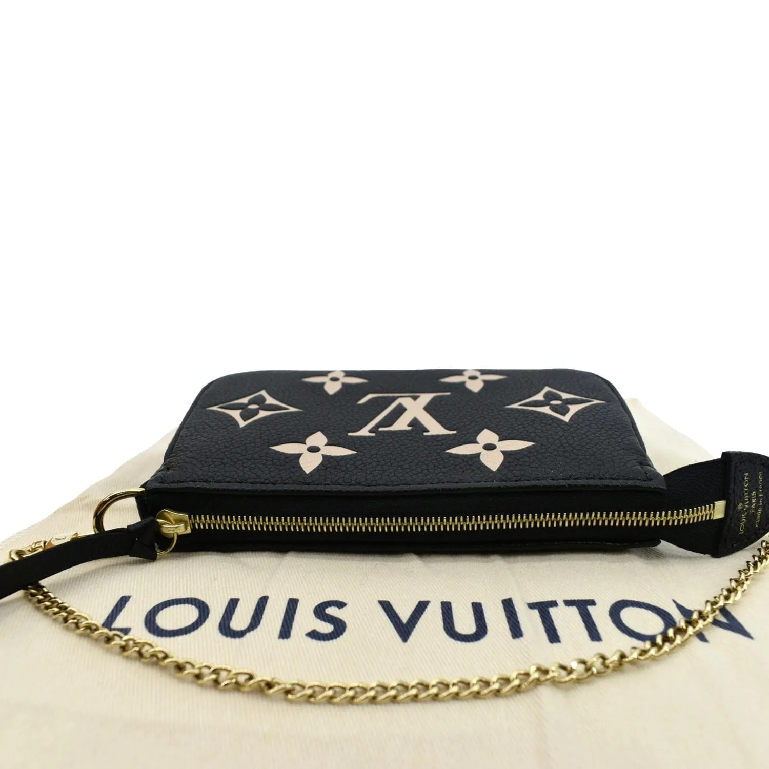 LOUIS VUITTON Mini Pochette Bicolor Monogram Empreinte Accessoires Pouch Black
