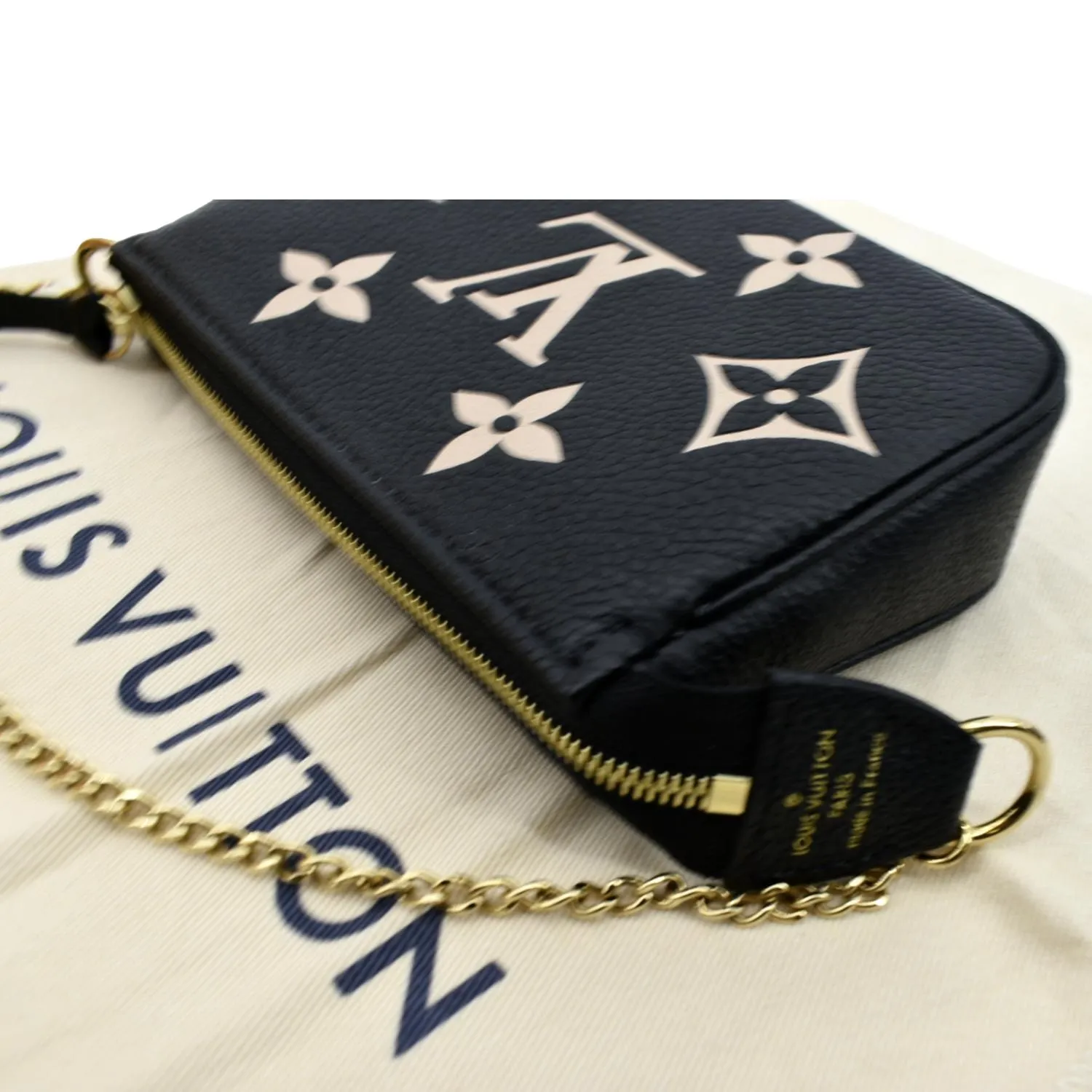 LOUIS VUITTON Mini Pochette Bicolor Monogram Empreinte Accessoires Pouch Black