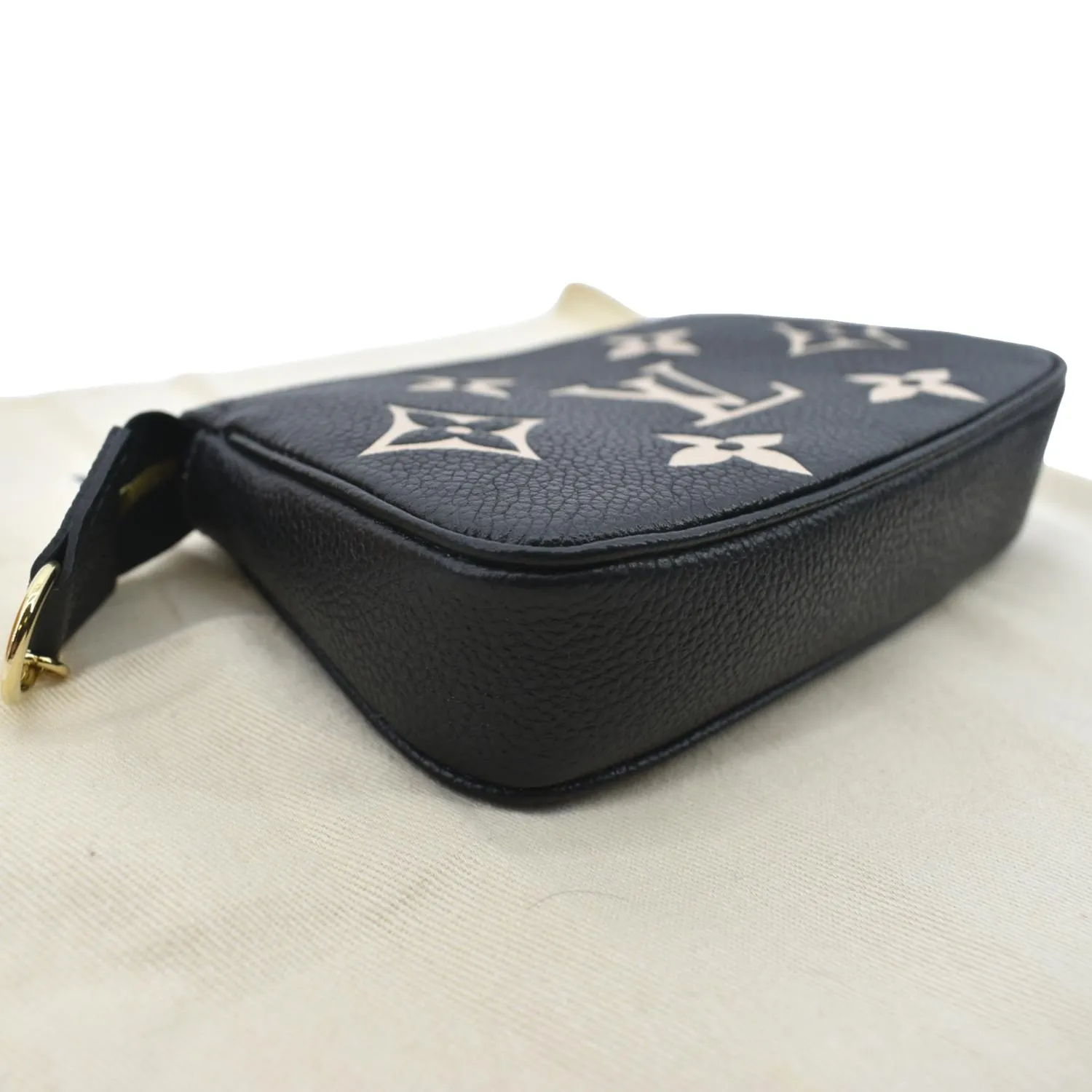 LOUIS VUITTON Mini Pochette Bicolor Monogram Empreinte Accessoires Pouch Black