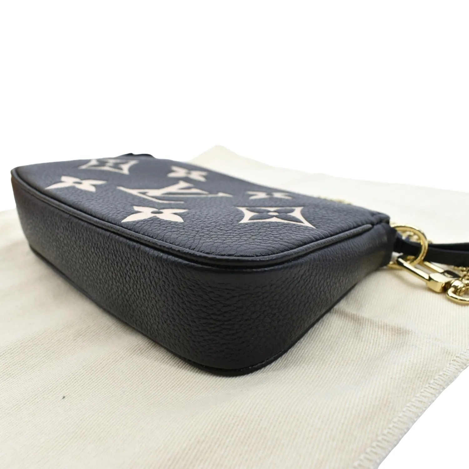 LOUIS VUITTON Mini Pochette Bicolor Monogram Empreinte Accessoires Pouch Black