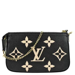 LOUIS VUITTON Mini Pochette Bicolor Monogram Empreinte Accessoires Pouch Black