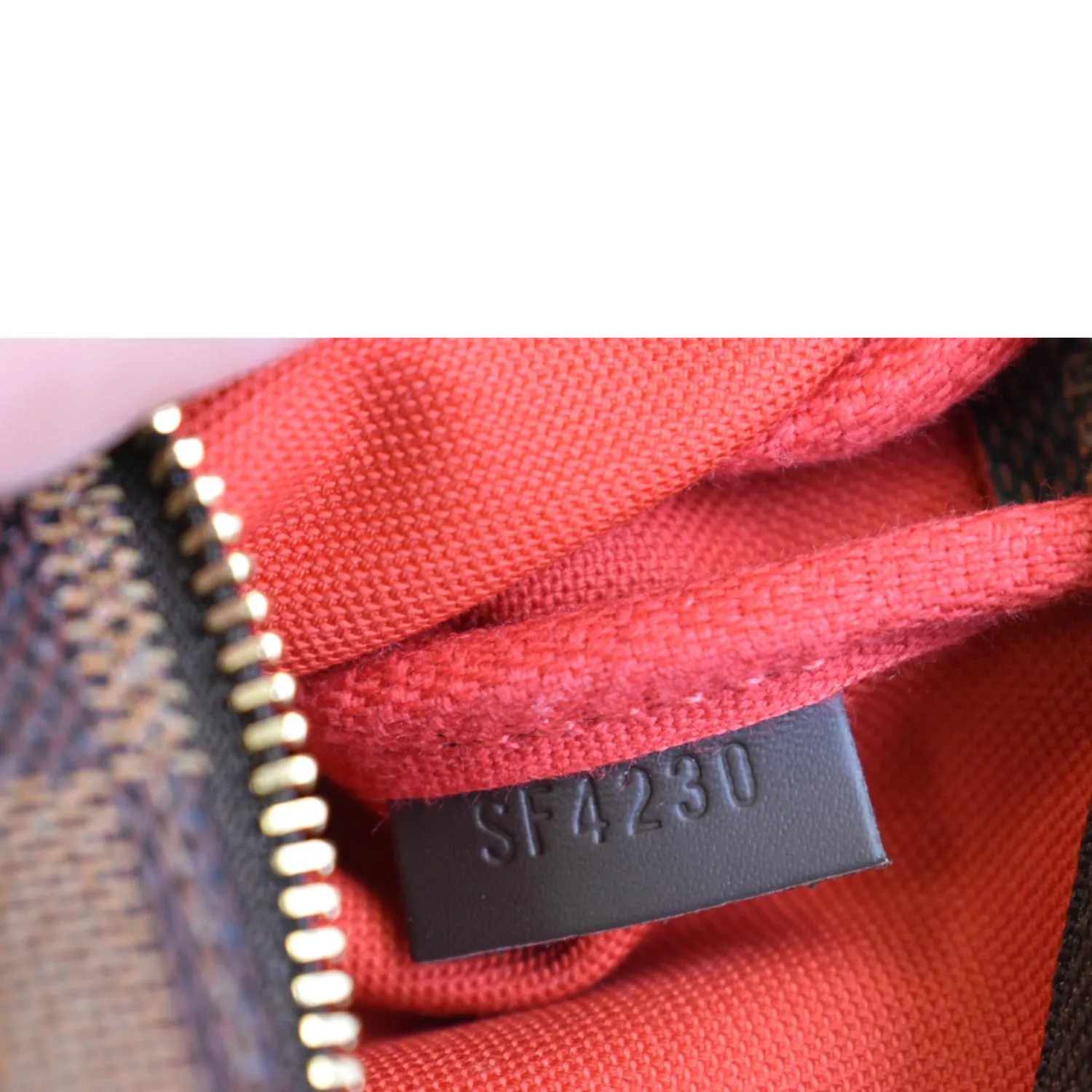 LOUIS VUITTON Mini Pochette Damier Ebene Accessories Pouch Brown