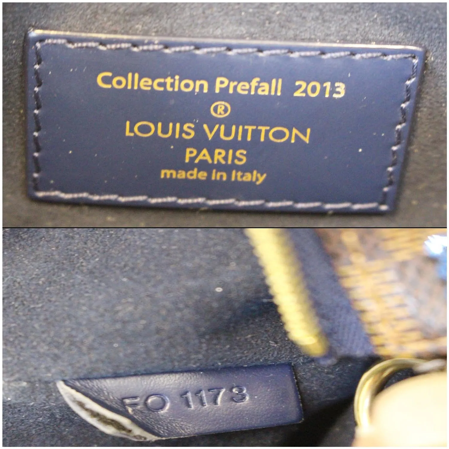 LOUIS VUITTON Mini Pochette Damier Paillettes Accessories Pouch Blue