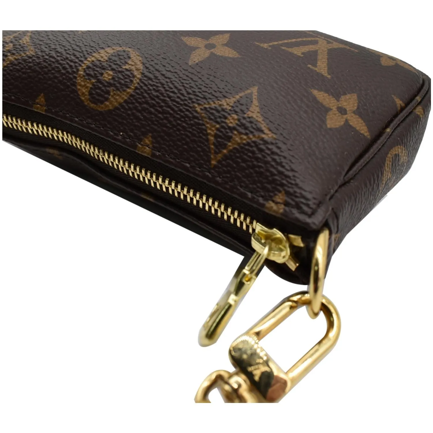 LOUIS VUITTON  Mini Pochette Monogram Canvas Accessoires Pouch Brown