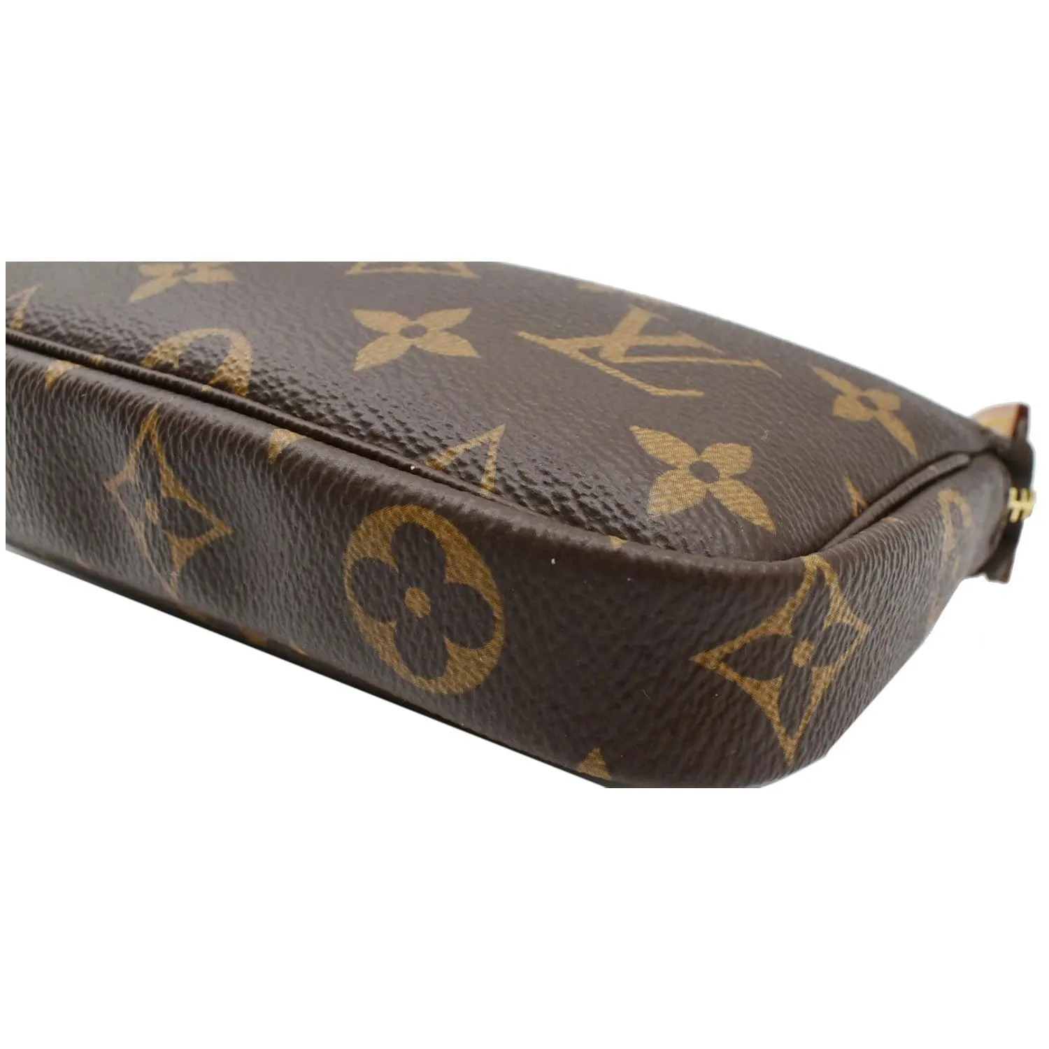 LOUIS VUITTON  Mini Pochette Monogram Canvas Accessoires Pouch Brown