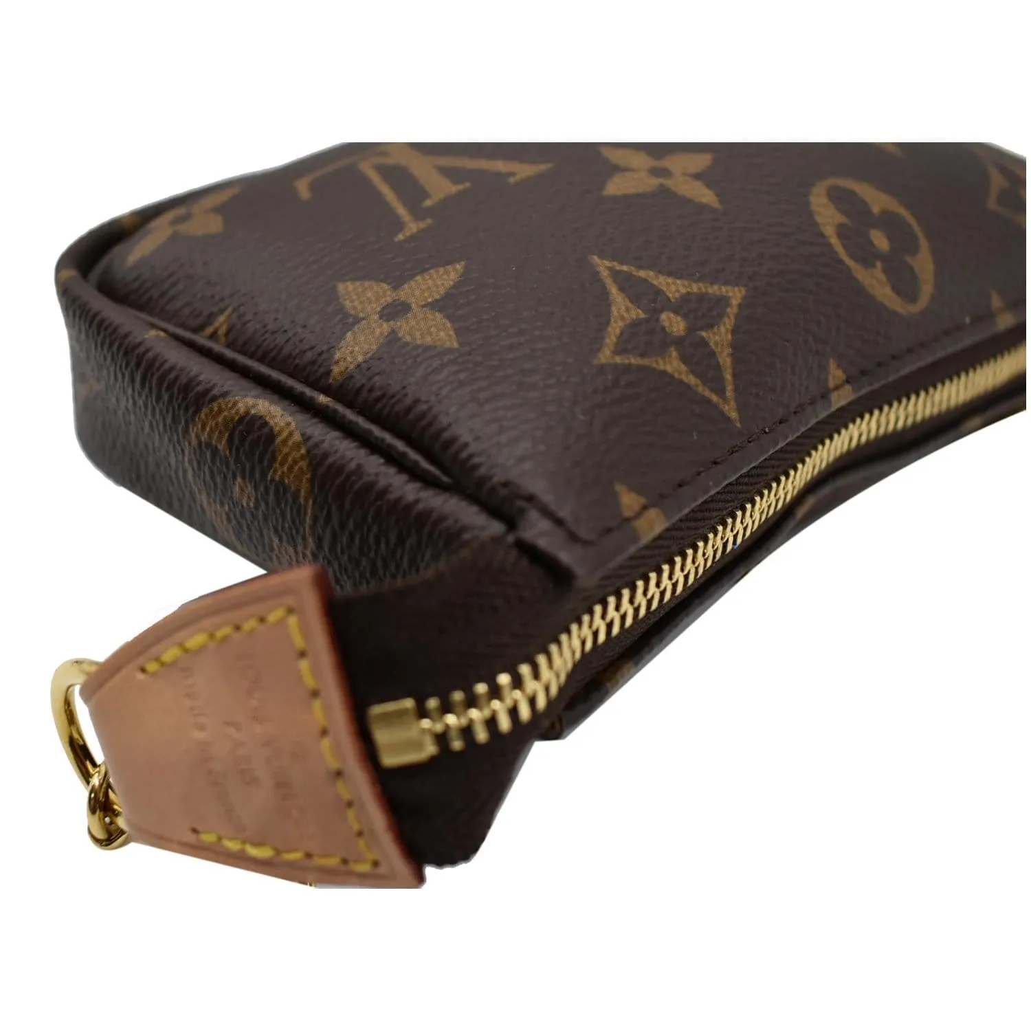 LOUIS VUITTON  Mini Pochette Monogram Canvas Accessoires Pouch Brown