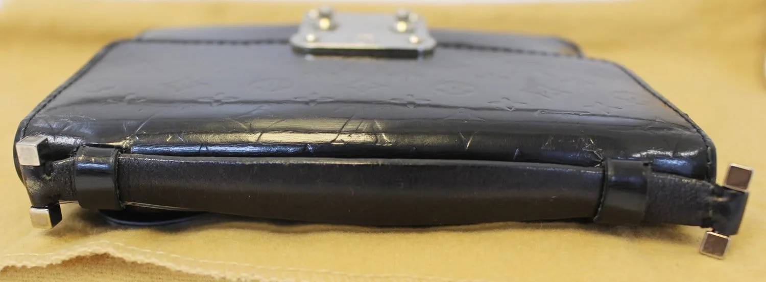 LOUIS VUITTON Monogram Mini Glace Anouchka PM Wallet Purse Black - Sale