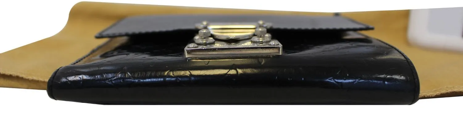 LOUIS VUITTON Monogram Mini Glace Anouchka PM Wallet Purse Black - Sale