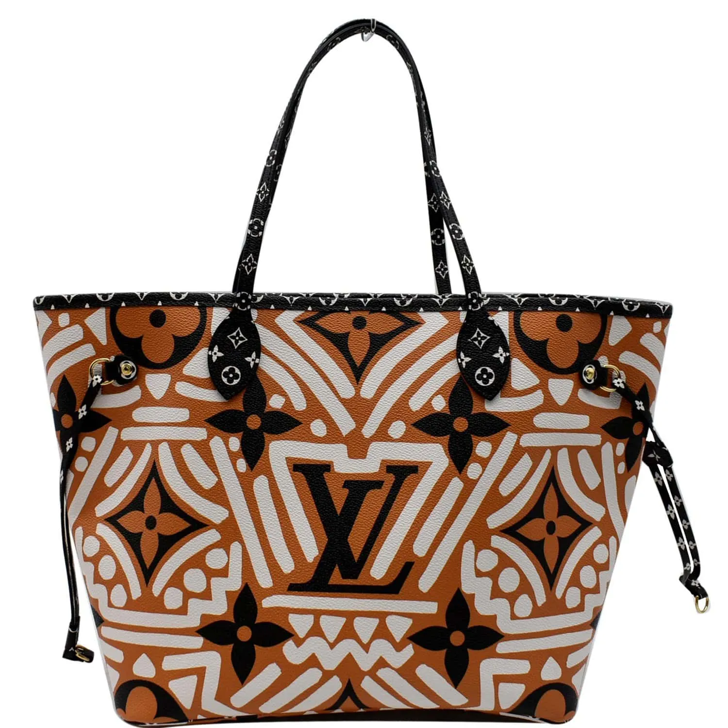 LOUIS VUITTON Neverfull Crafty MM Monogram Gaint Canvas Tote Bag Caramel
