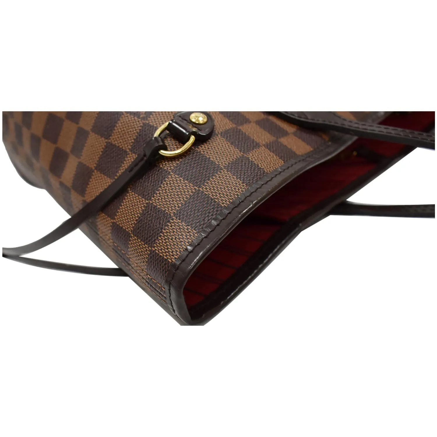 LOUIS VUITTON Neverfull MM Damier Ebene Brown Tote Bag Brown