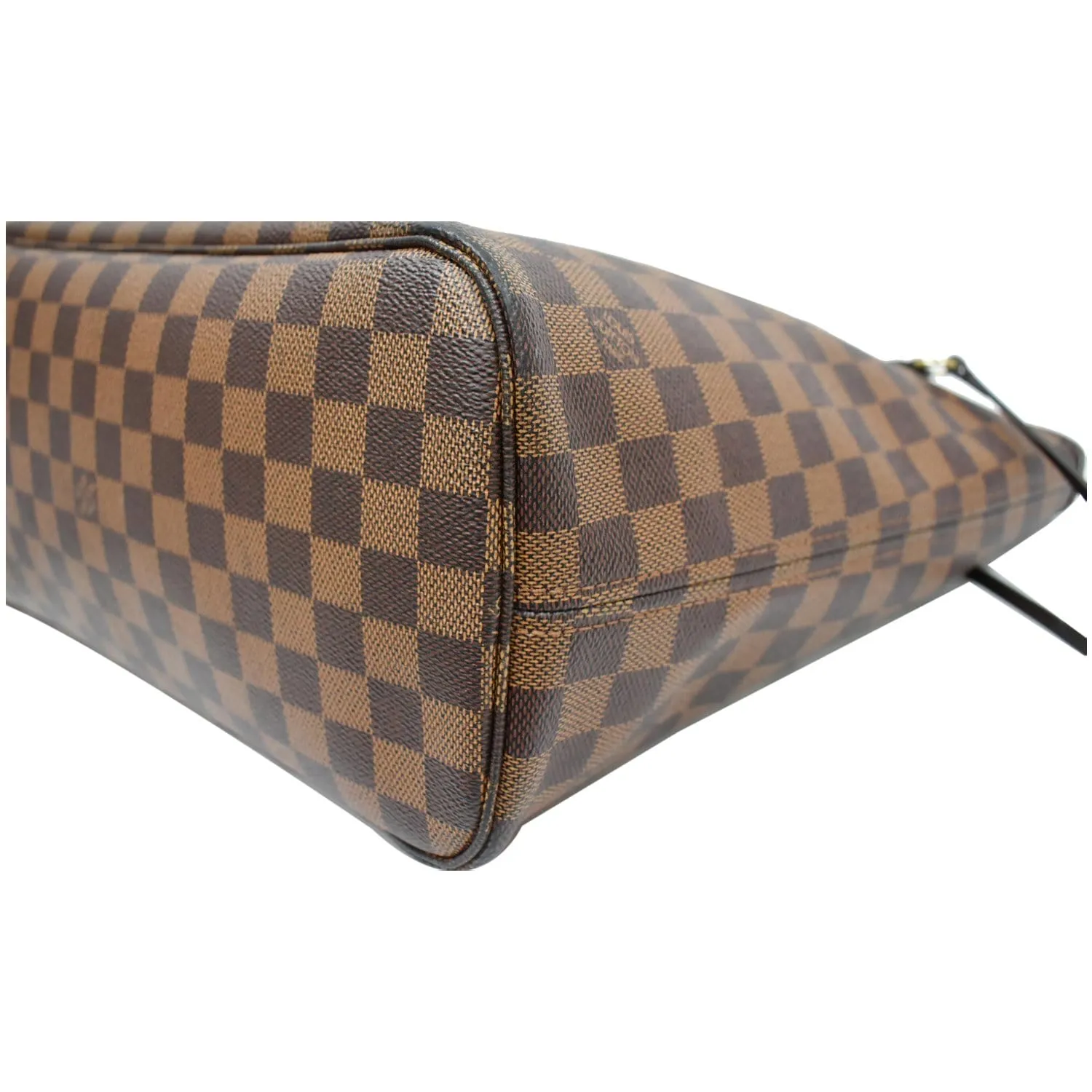 LOUIS VUITTON Neverfull MM Damier Ebene Brown Tote Bag Brown