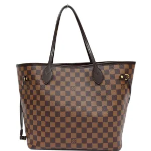 LOUIS VUITTON Neverfull MM Damier Ebene Brown Tote Bag Brown