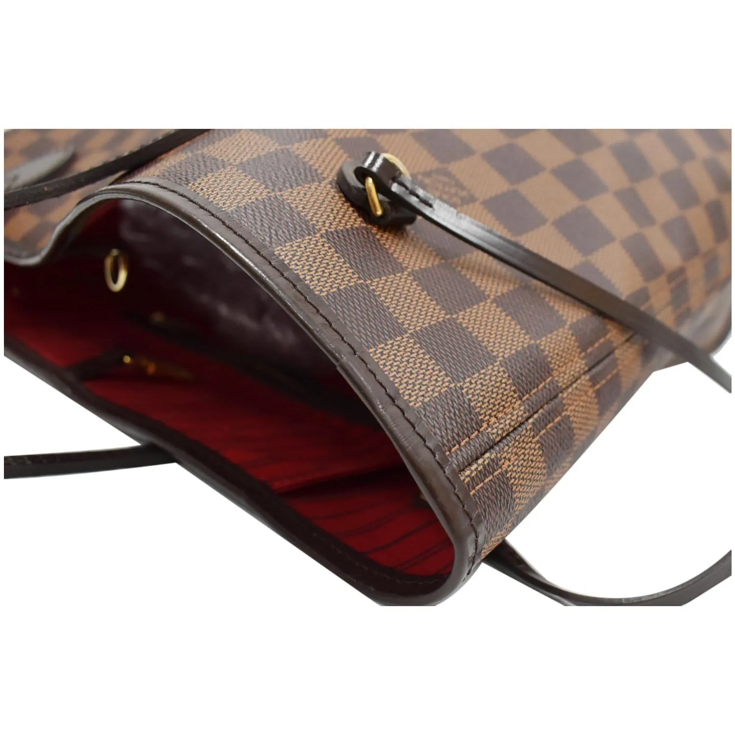 LOUIS VUITTON Neverfull MM Damier Ebene Brown Tote Bag Brown