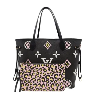 Louis Vuitton Neverfull MM Wild At Heart Monogram Giant Tote Bag Black