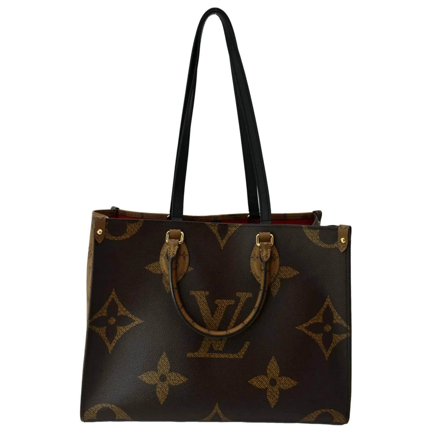 LOUIS VUITTON Onthego MM Giant Monogram Canvas Tote Shoulder Bag Brown