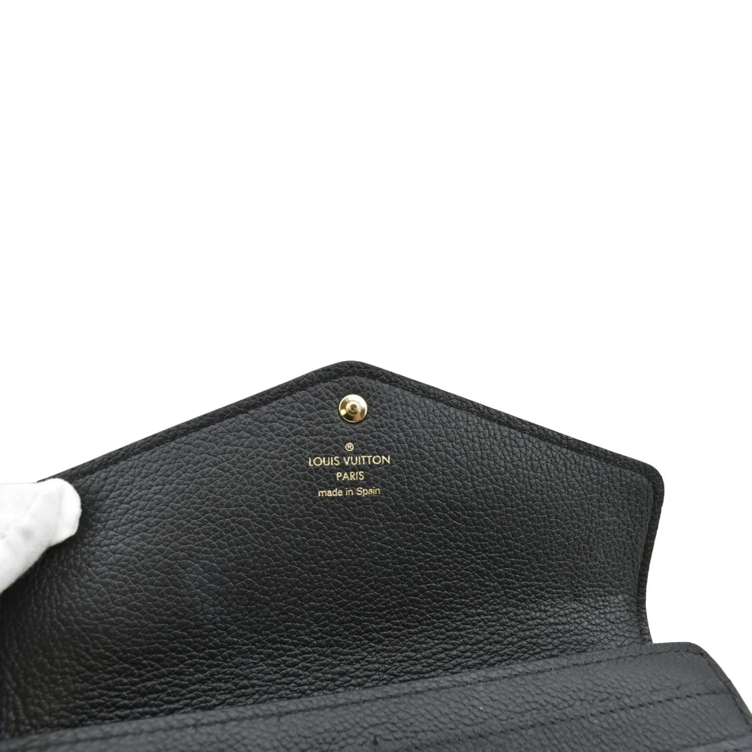 LOUIS VUITTON Sarah Monogram Empreinte Leather Wallet Black