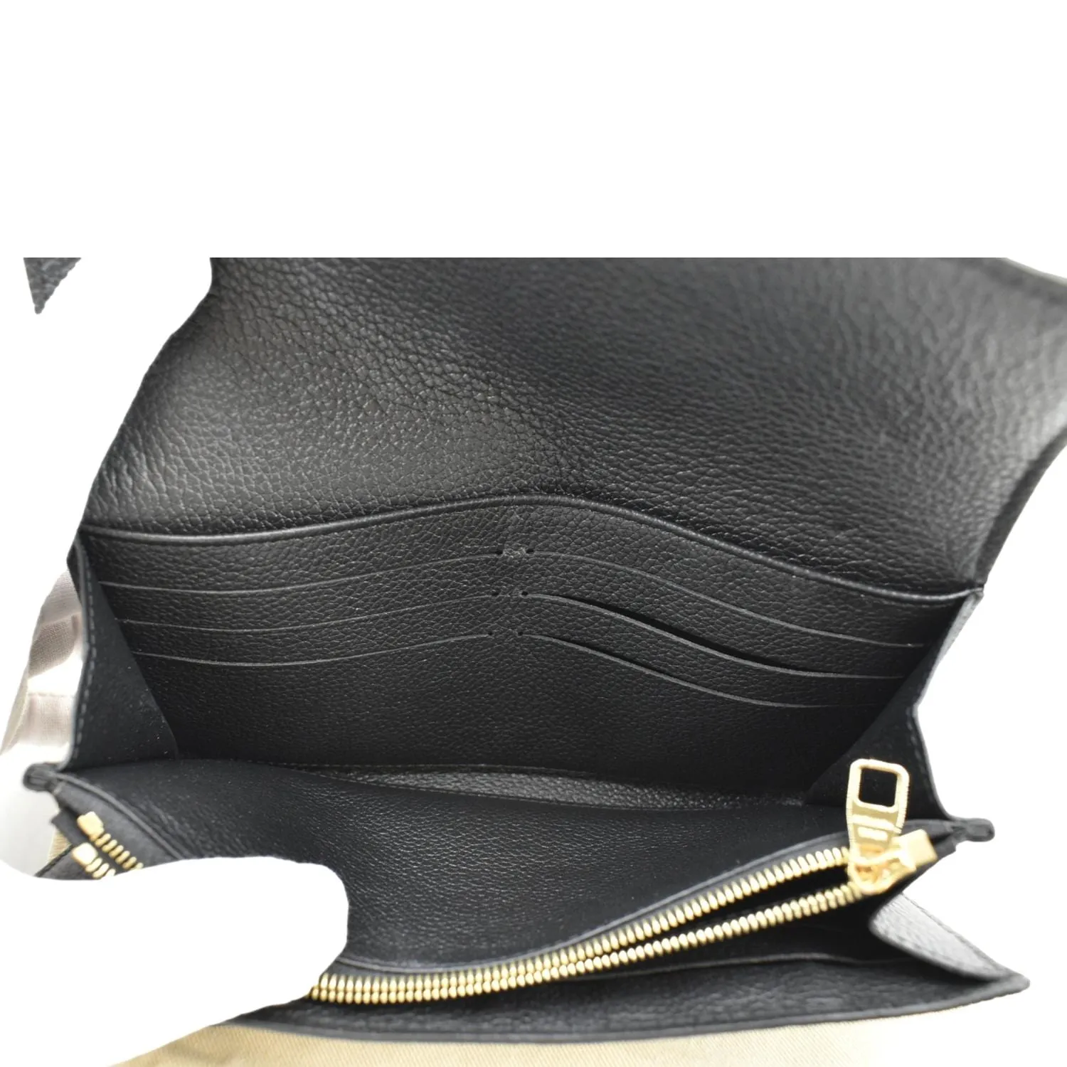 LOUIS VUITTON Sarah Monogram Empreinte Leather Wallet Black