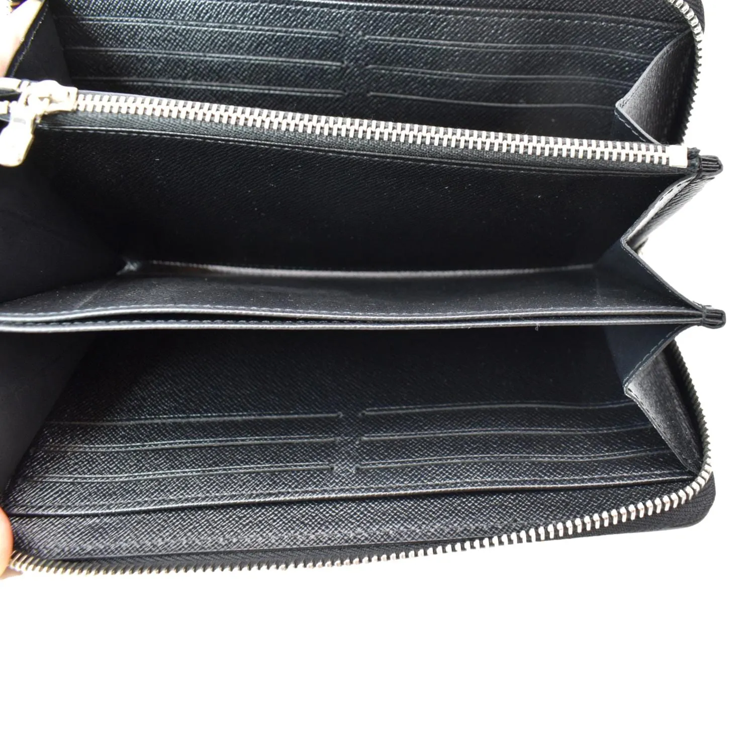 LOUIS VUITTON Zippy Organizer Epi Leather Wallet Black
