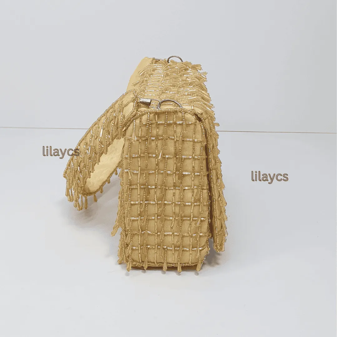 Luxe Gold Beaded Bag