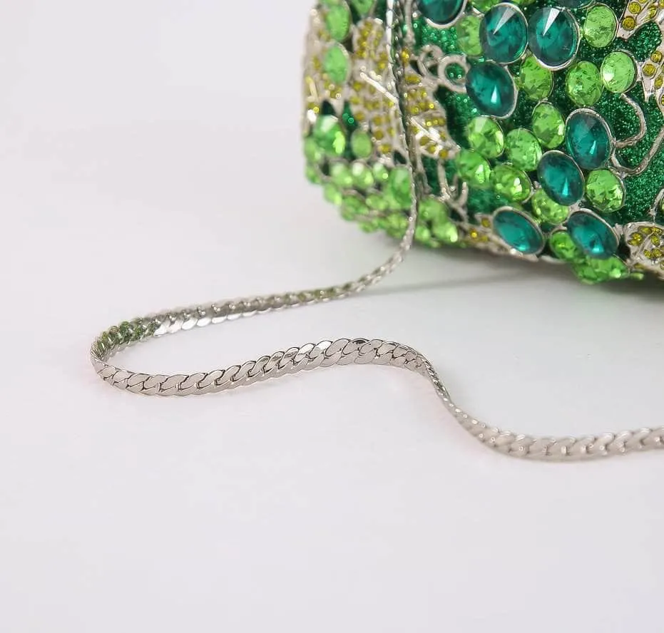 Luxurious Grape Vine Crystal Rhinestone Diamante Clutch Purse