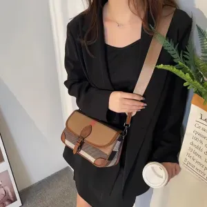 Luxury Leather Canvas Plaid Handbags