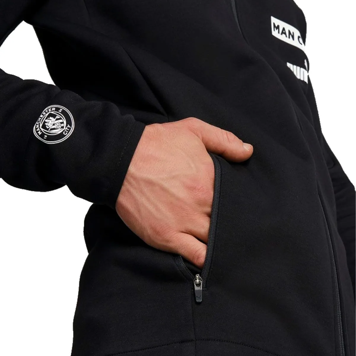 Manchester City black Casual hooded presentation tracksuit 2022/23 - Puma