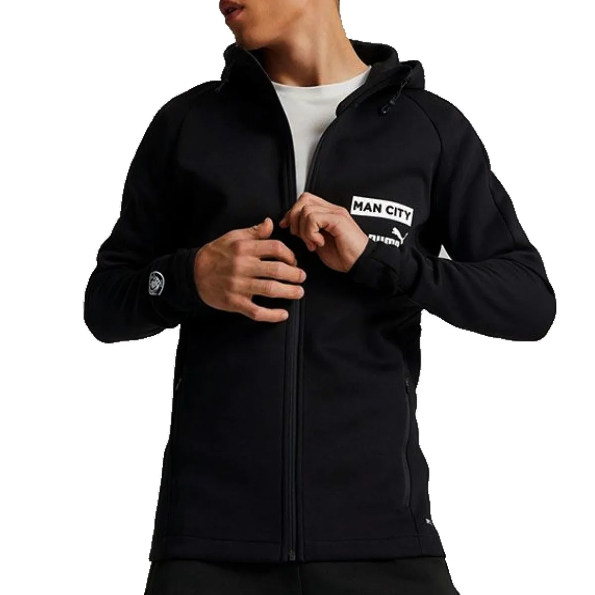 Manchester City black Casual hooded presentation tracksuit 2022/23 - Puma