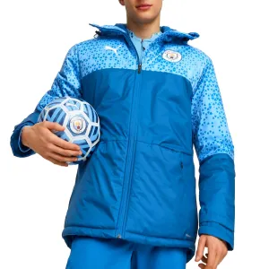 Manchester City soccer bench padded jacket 2023/24 blue - Puma