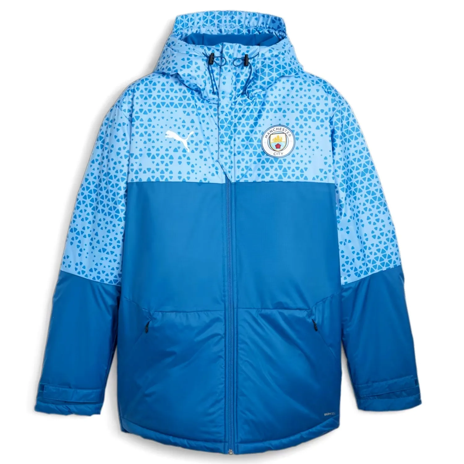 Manchester City soccer bench padded jacket 2023/24 blue - Puma