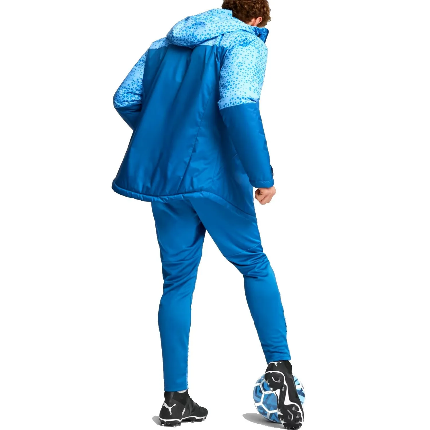 Manchester City soccer bench padded jacket 2023/24 blue - Puma