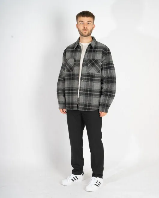 Max Plaid Quilted Shirt - Grey