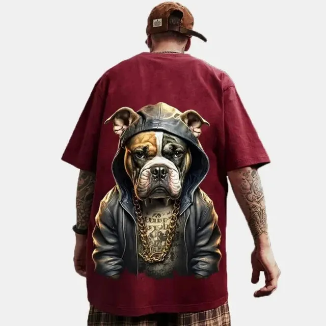 Men's casual short-sleeved t-shirt Street chic print by Harajuku