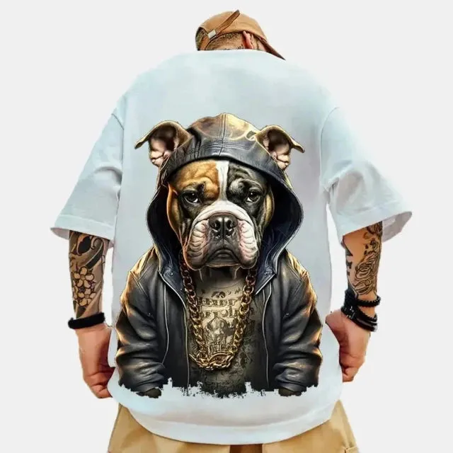Men's casual short-sleeved t-shirt Street chic print by Harajuku