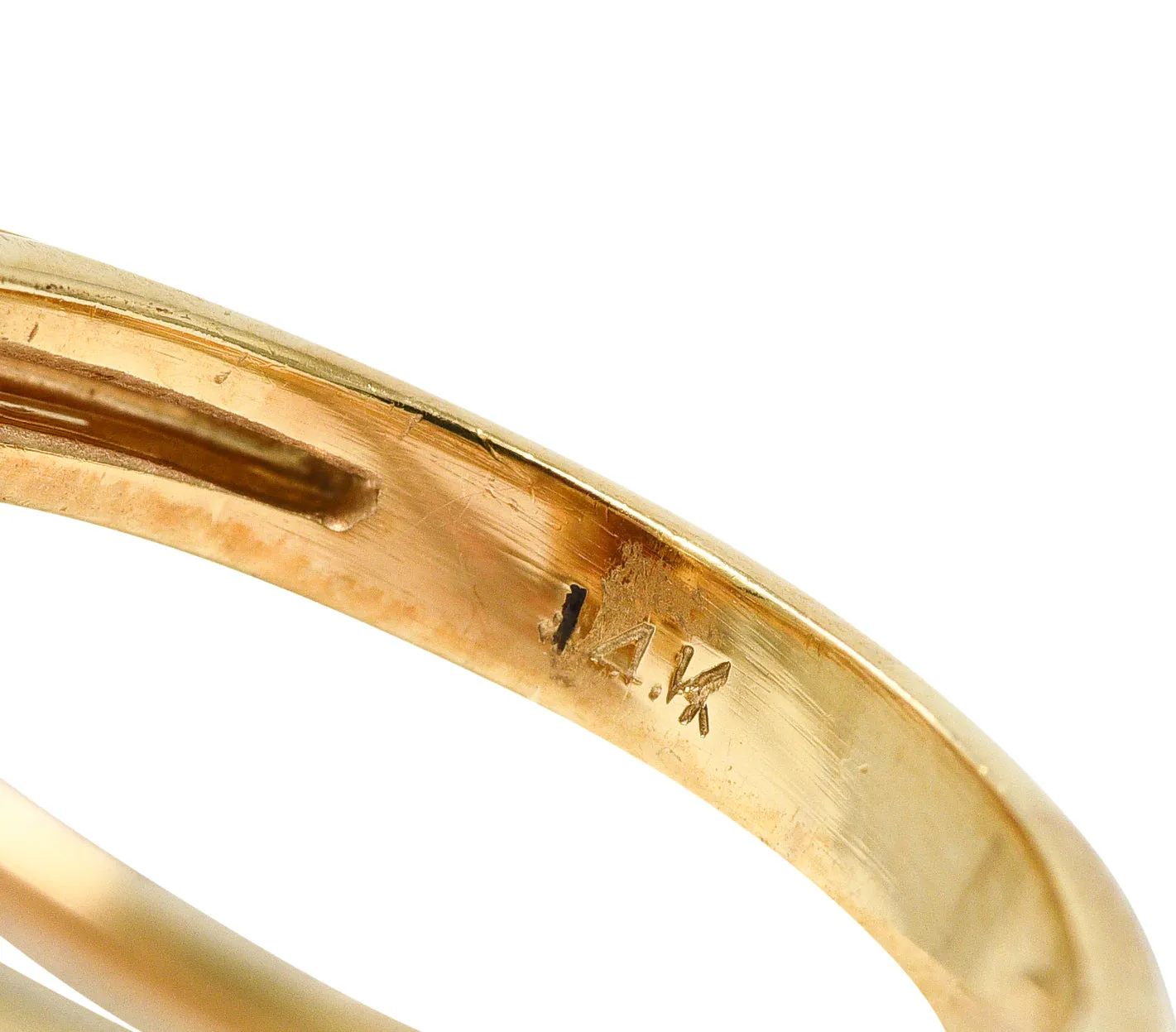 Mid-Century 4.68 CTW Oval Cut Citrine Diamond 14 Karat Yellow Gold Wire Vintage Cocktail Ring