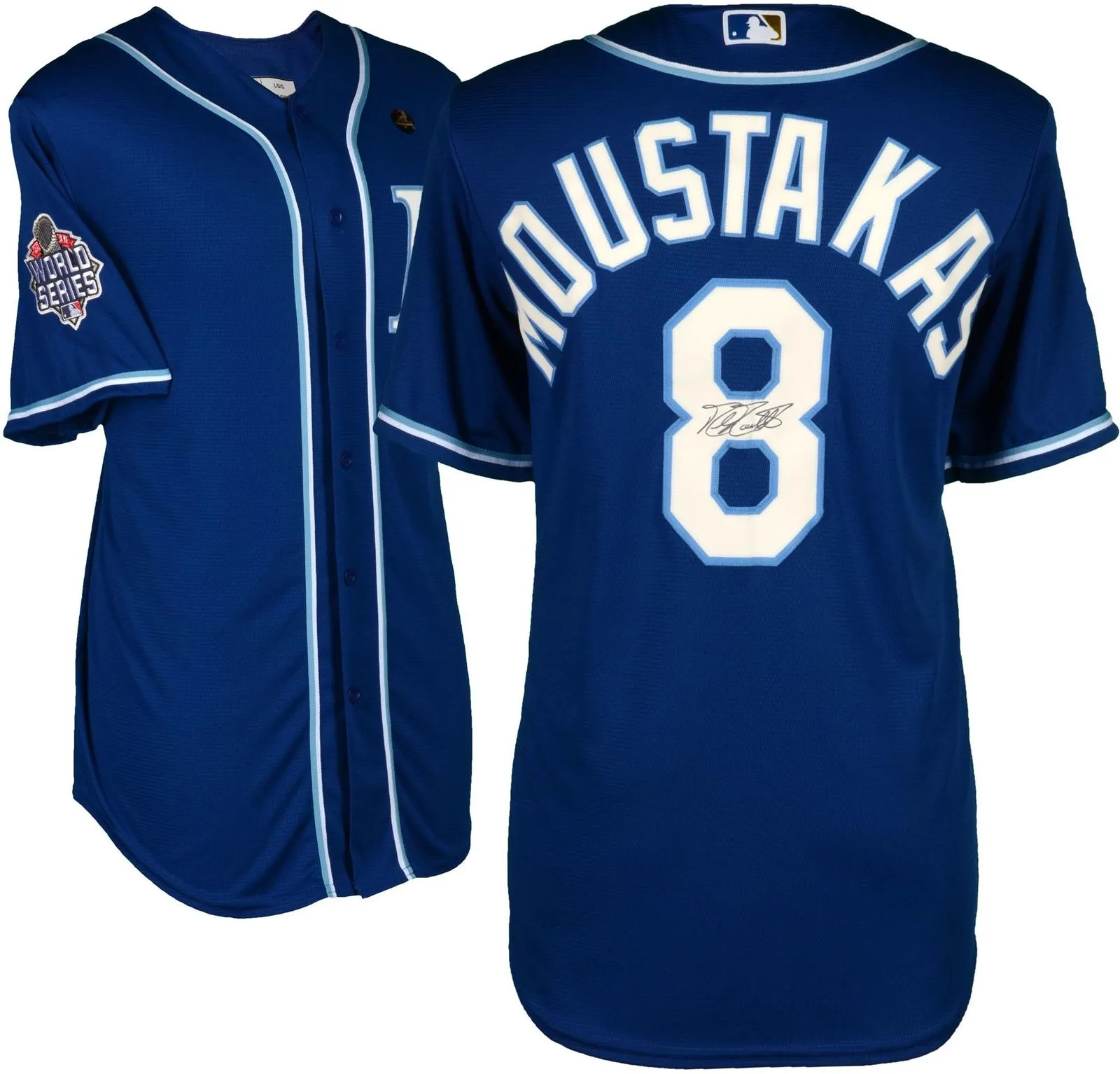 Mike Moustakas Signed Autographed Kansas City Royals Baseball Jersey (MLB Authenticated)