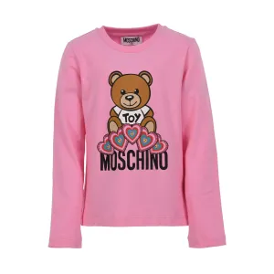 Moschino Kids Girl's Teddy Bear Pink T-Shirt