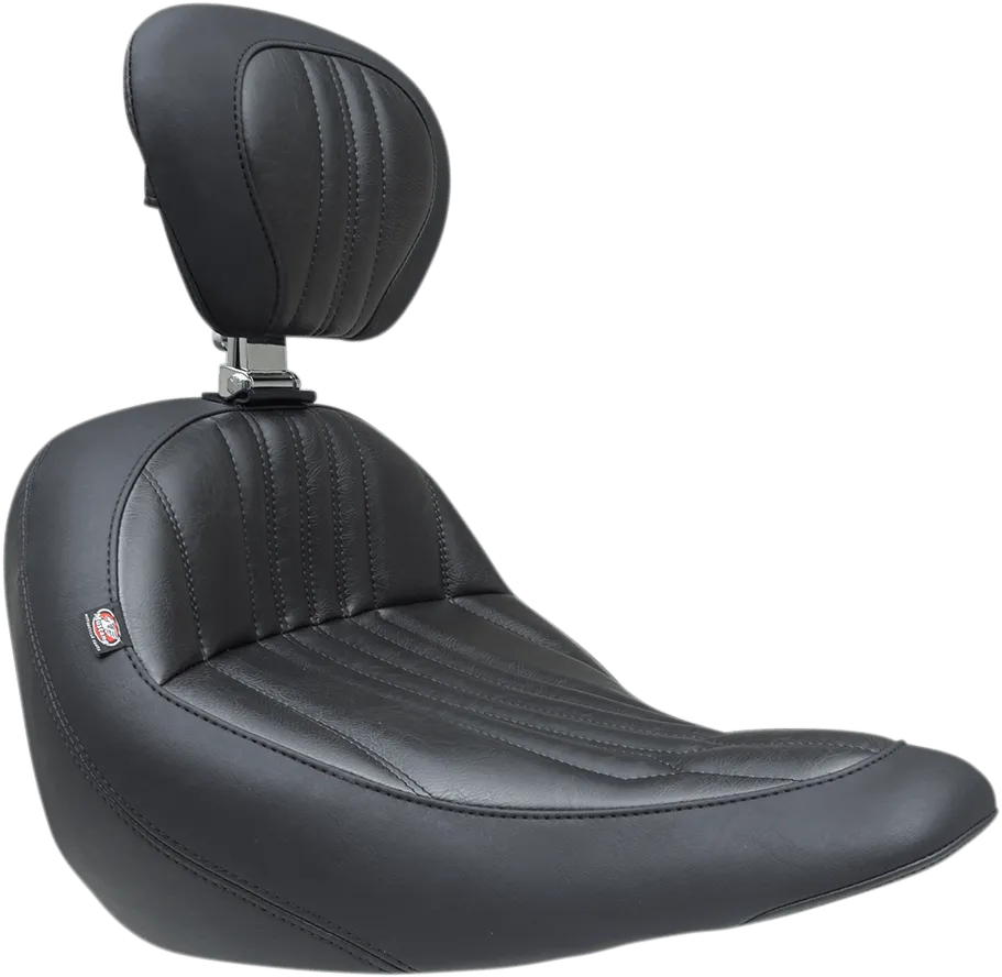 Mustang 79041 Standard Touring Seat with Backrest - Dagger Stitch - Black