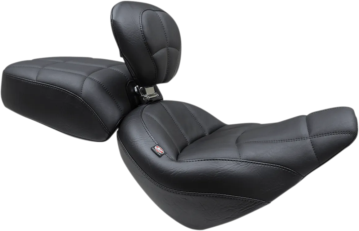 Mustang 79495 Standard Touring Passenger Seat with Backrest - Cube Stitch - Black