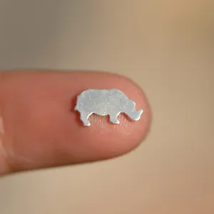 My MOST Super Tiny Realistic Rhino Rhinoceros Blank Metal Cutout for 24g DIY Tiny Blanks for Jewelry Making Mini shapes