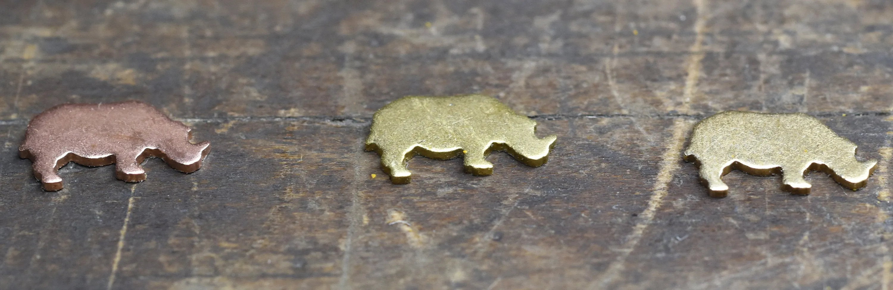 My MOST Super Tiny Realistic Rhino Rhinoceros Blank Metal Cutout for 24g DIY Tiny Blanks for Jewelry Making Mini shapes
