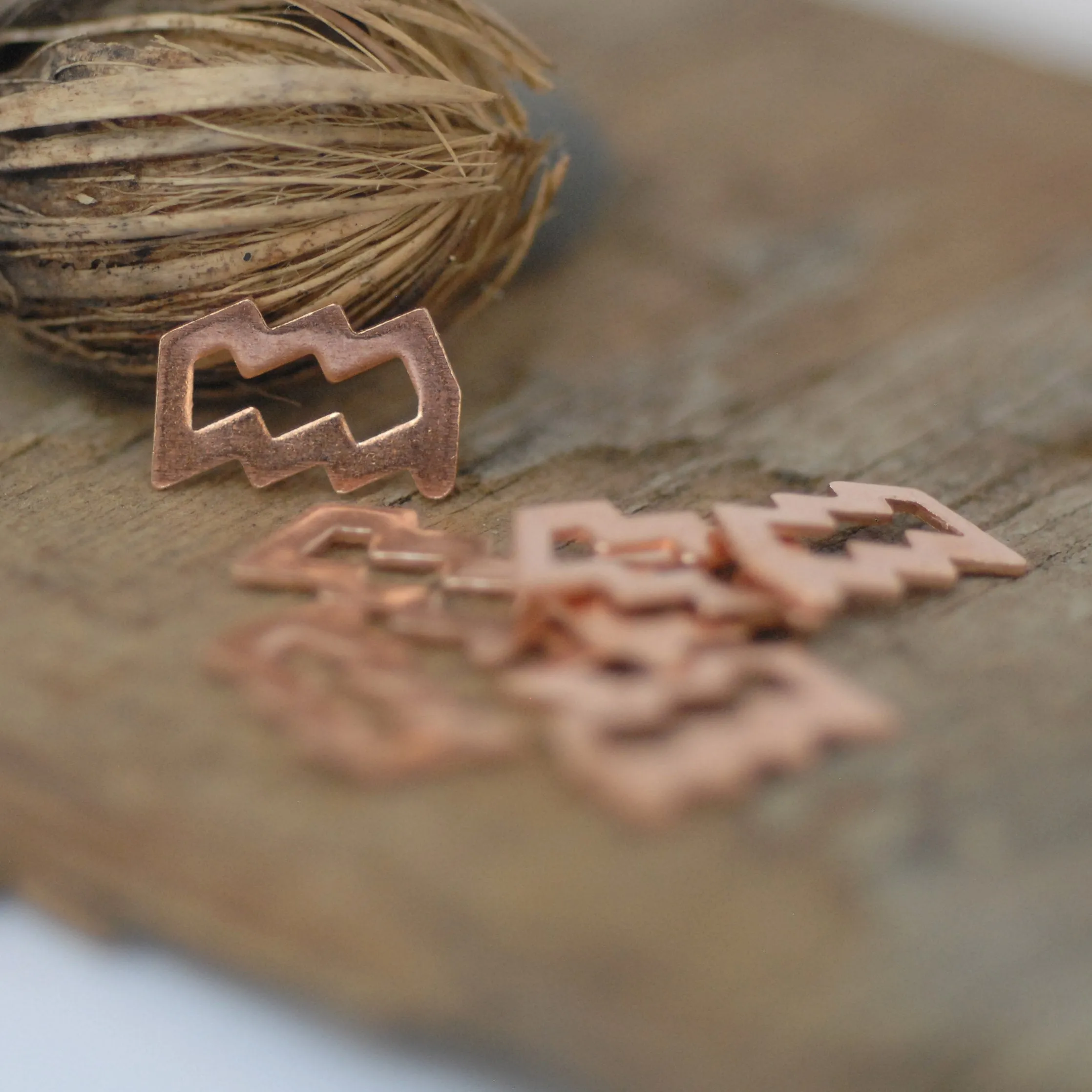 My MOST tiny Aquarius zodiac sign shapes 24g Mini miniature metal blanks for making jewelry copper, brass, bronze, sterling silver 925