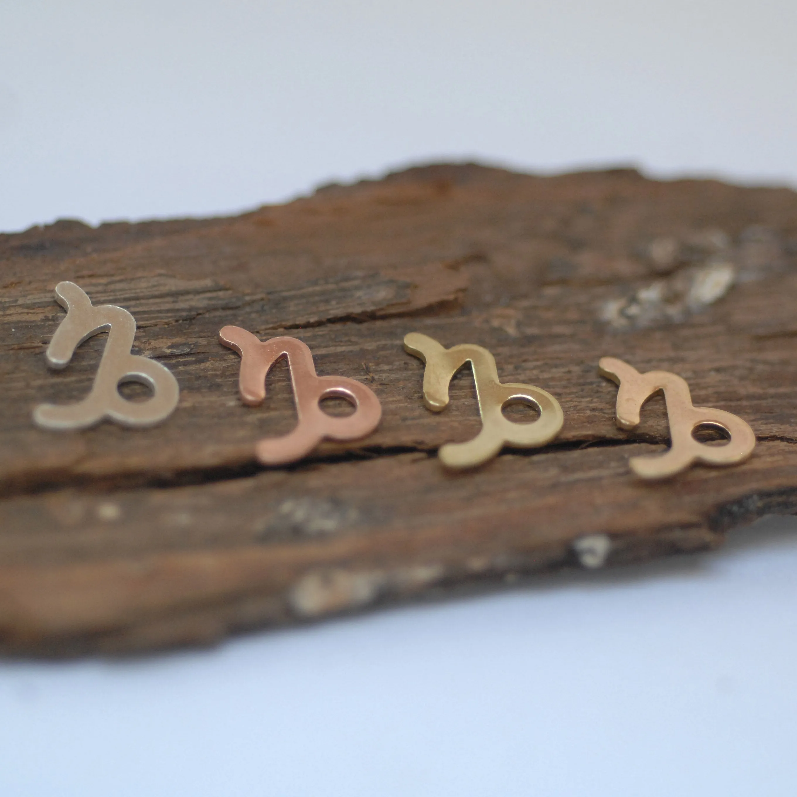 My MOST tiny Capricorn zodiac sign shapes 24g Mini miniature metal blanks for making jewelry copper, brass, bronze, sterling silver 925