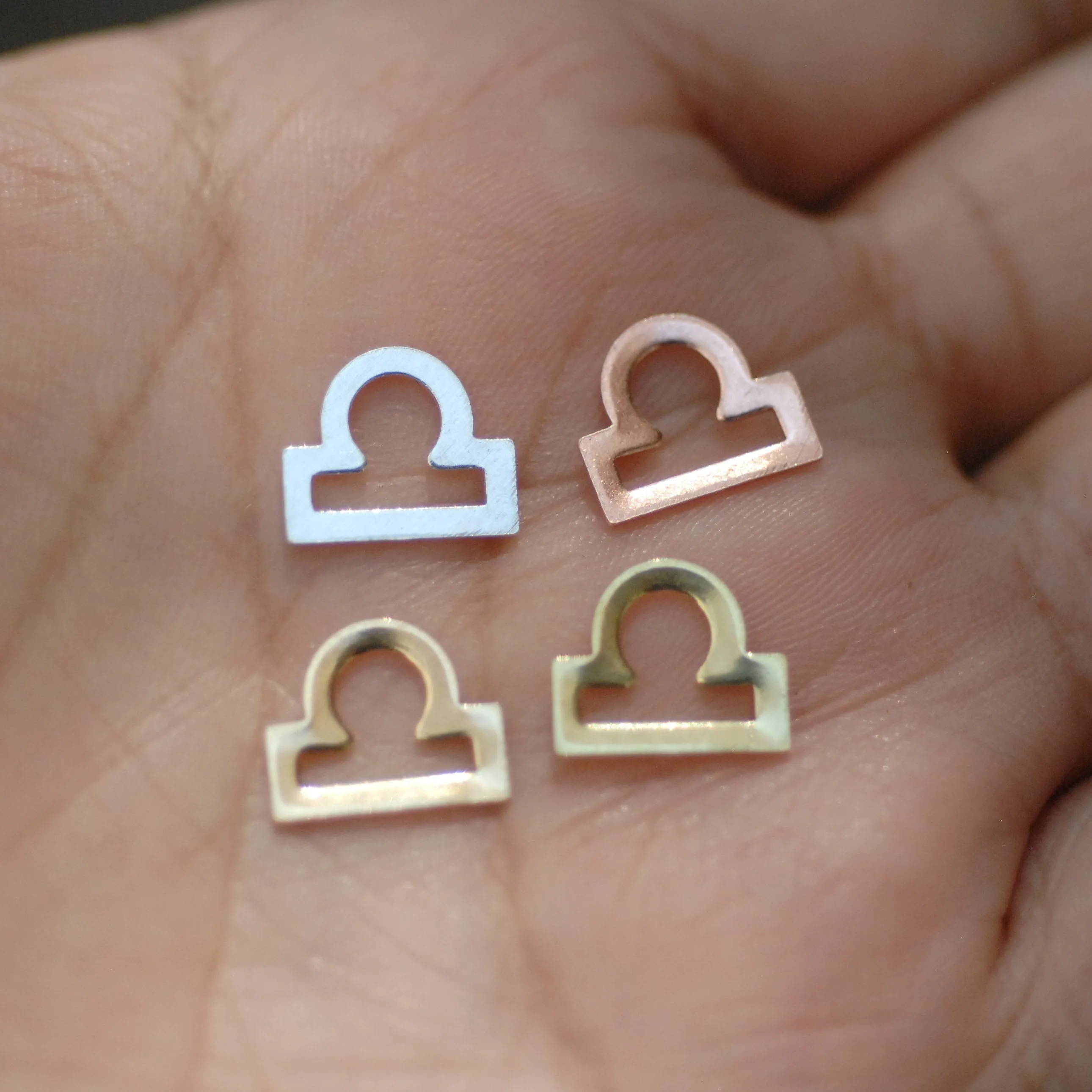 My MOST tiny Libra zodiac sign shapes 24g Mini miniature metal blanks for making jewelry copper, brass, bronze, sterling silver 925