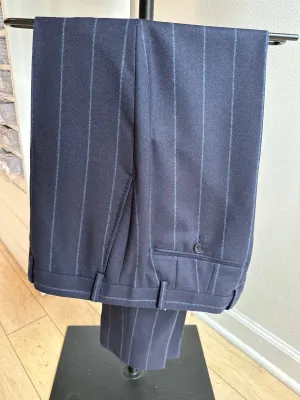 Navy Chalkstripe Flannel Premium Pants
