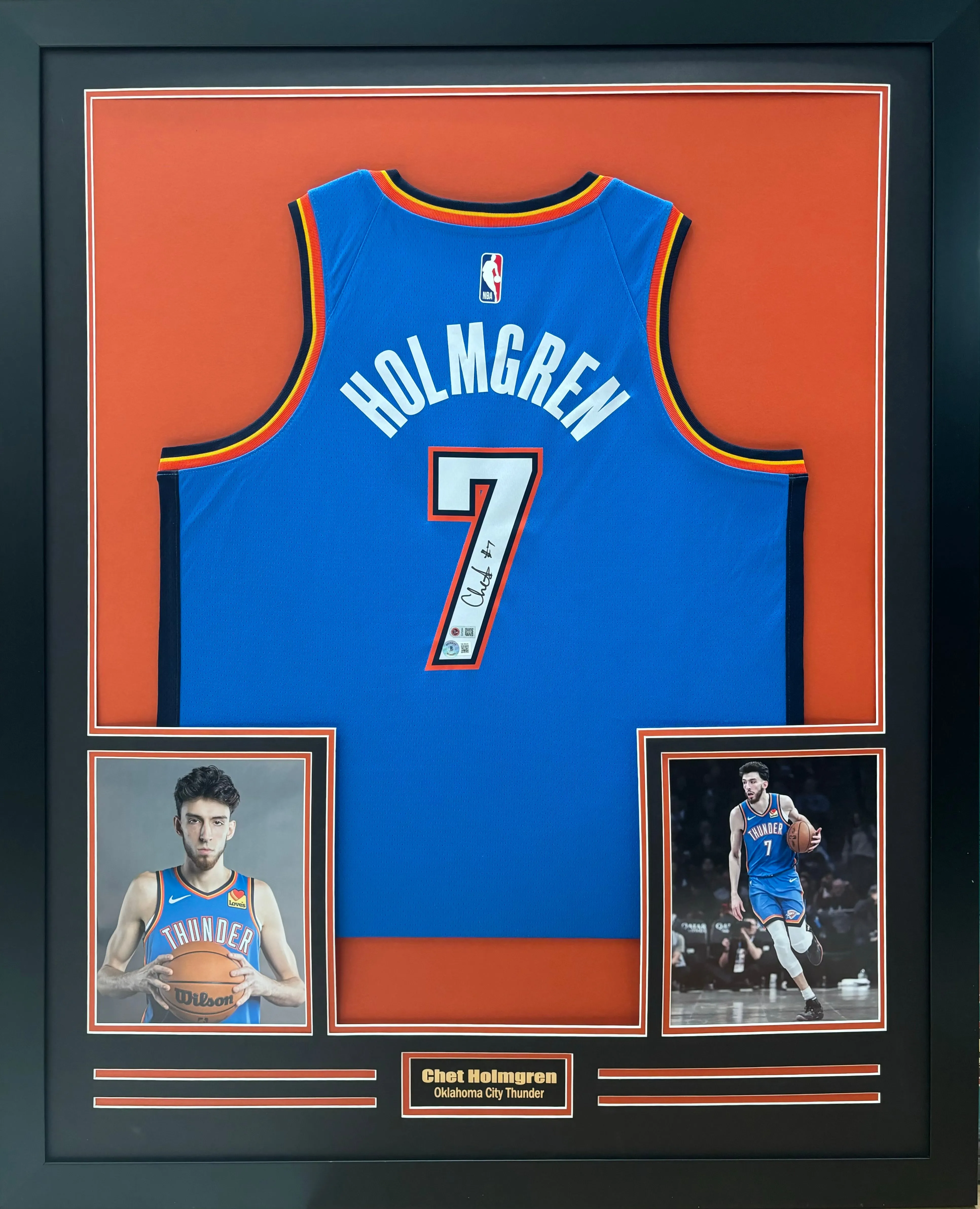 NBA-Oklahoma City Thunder Chet Holmgren Autographed Jersey Framed